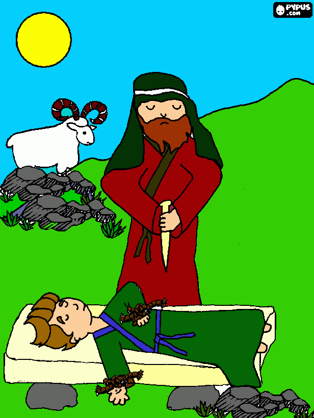 abraham e isaac para colorear