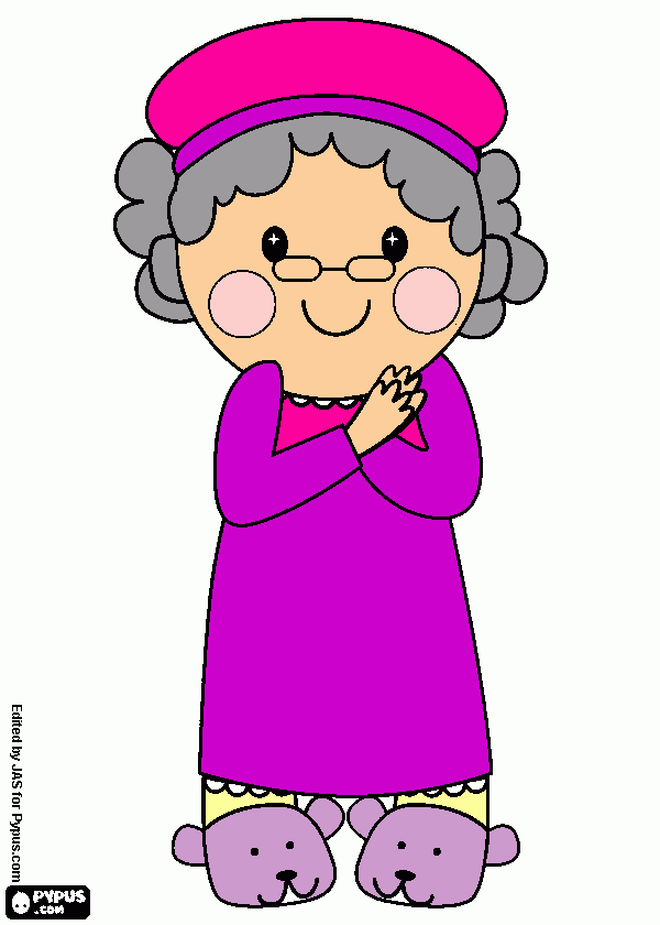 abuelita coloreada para colorear