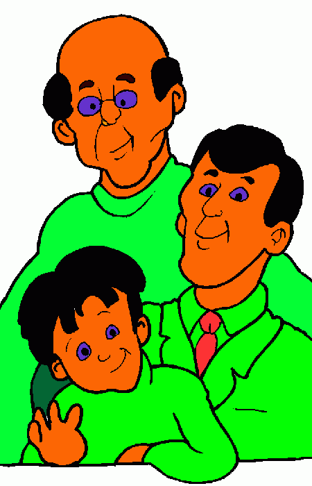 abuelo papá e hijo para colorear