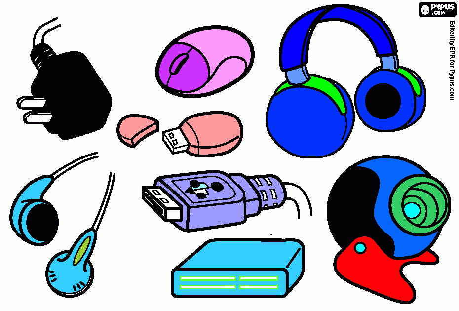 accesorios del computador para colorear