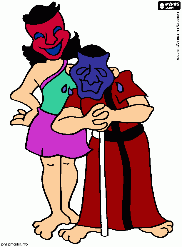 Actores teatro griego para colorear