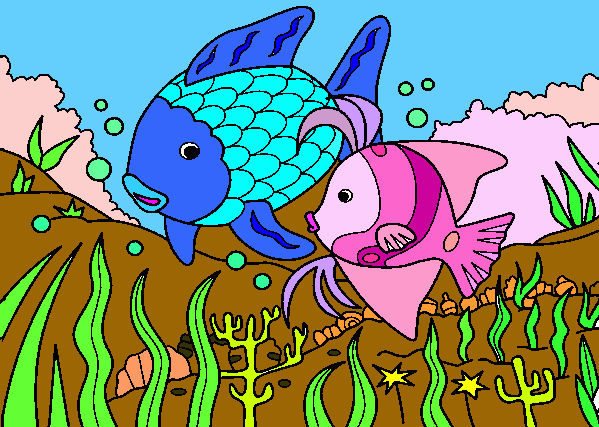 acuario para colorear