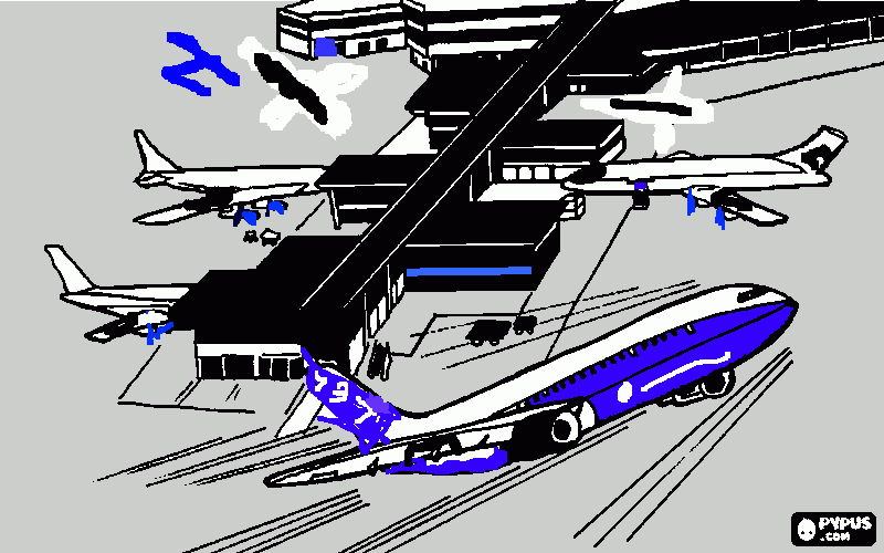 aeropuerto dante  para colorear