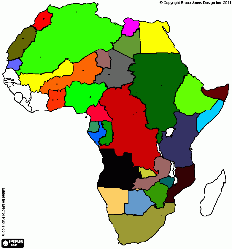 africa en 2069 para colorear