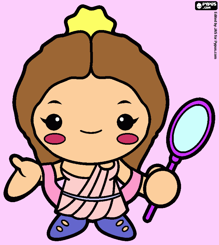 Afrodita o Venus, la diosa del amor para colorear