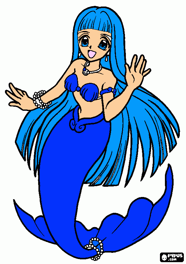 agua princesa de la perla celeste para colorear