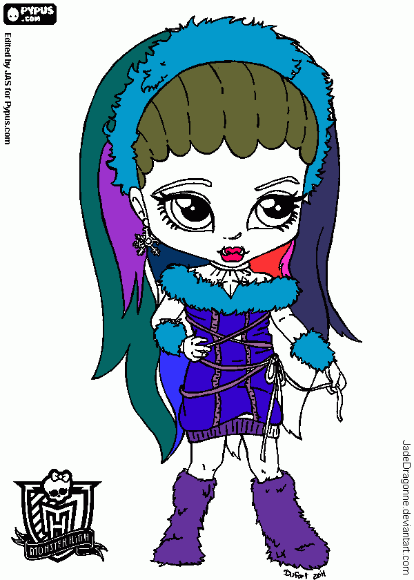ALE ABI LA ABOMINABLE NIÑA DE LAS NIEBES para colorear