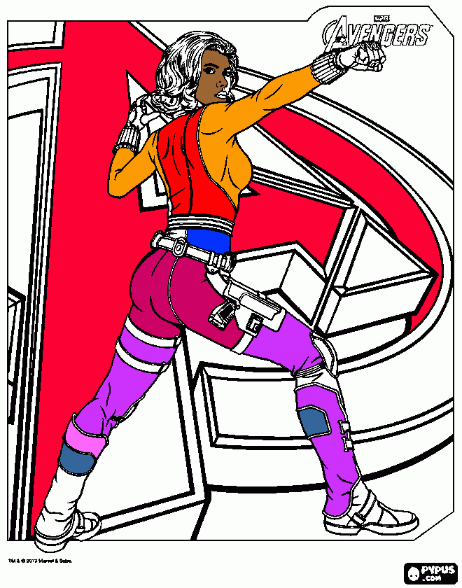 alguna superheroina para colorear