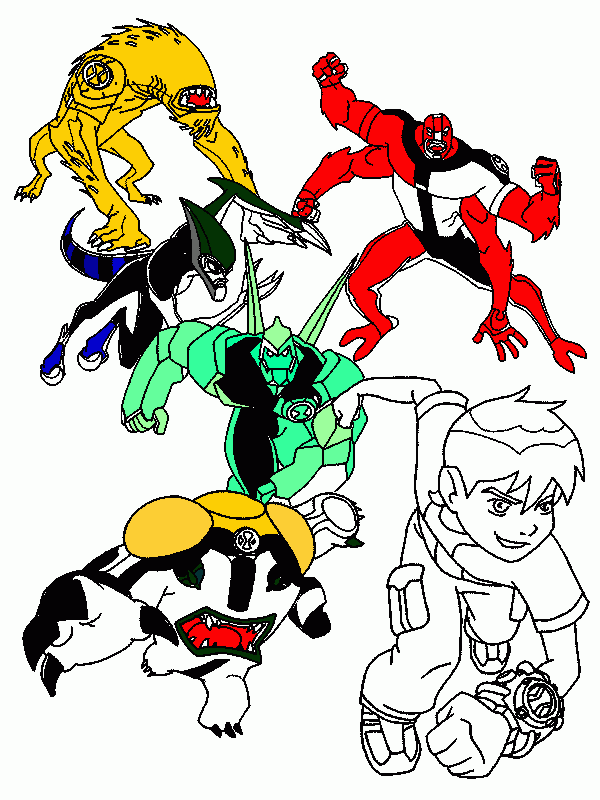 algunos monstruos de ben 10 para colorear