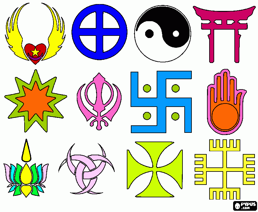algunos símbolo para colorear, algunos símbolo para imprimir