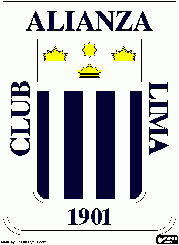 alianza lima corazon para colorear