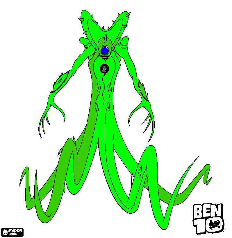 alien que tira baba para colorear