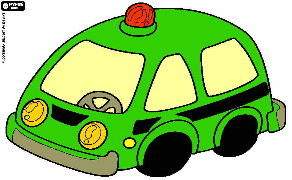 ambulancia verde para colorear