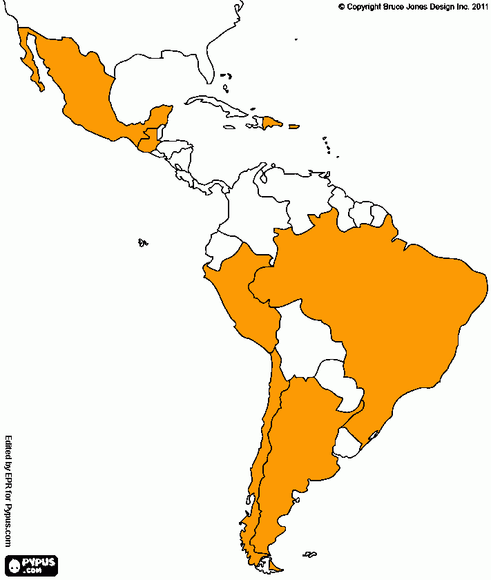 america del sur para colorear