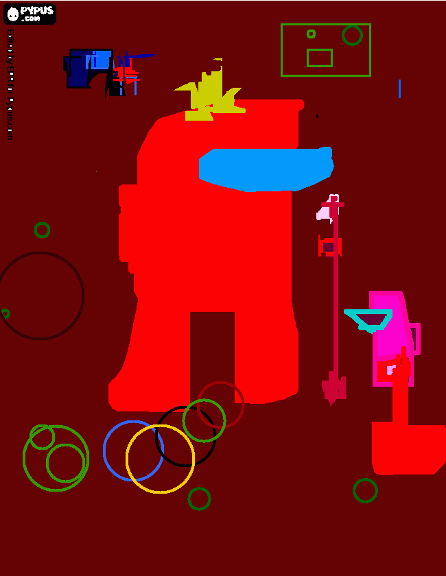 Among us seba Lourdes y facu para colorear