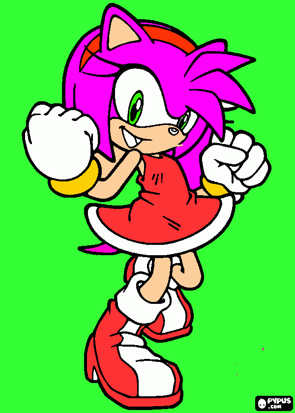 amy ama a sonic para colorear