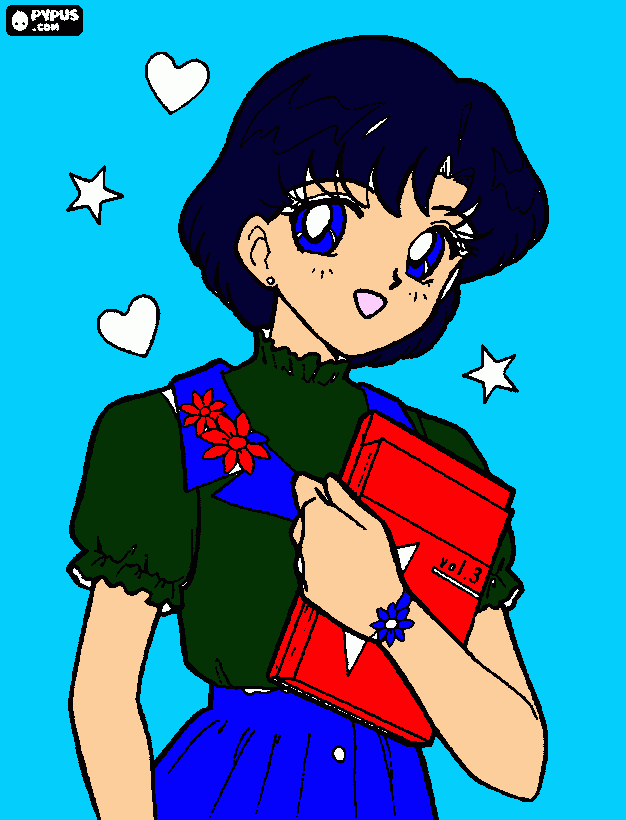 amy con su nuevo uniforme para colorear