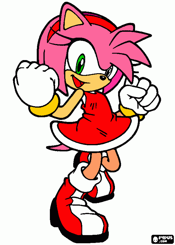 amy sonic x para colorear
