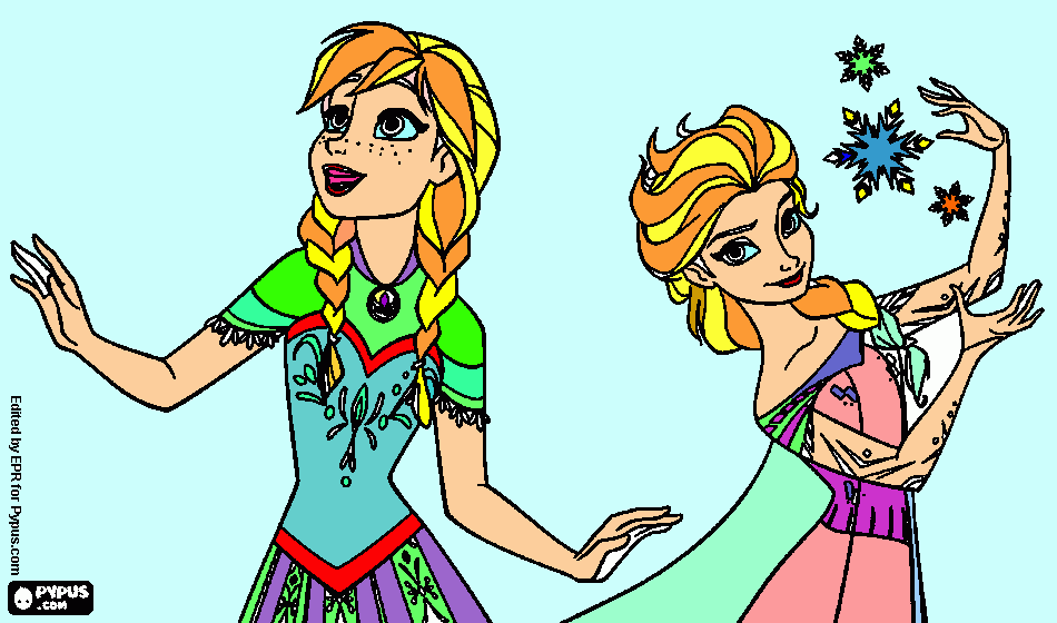 ANA & ELSA FROZEN para colorear