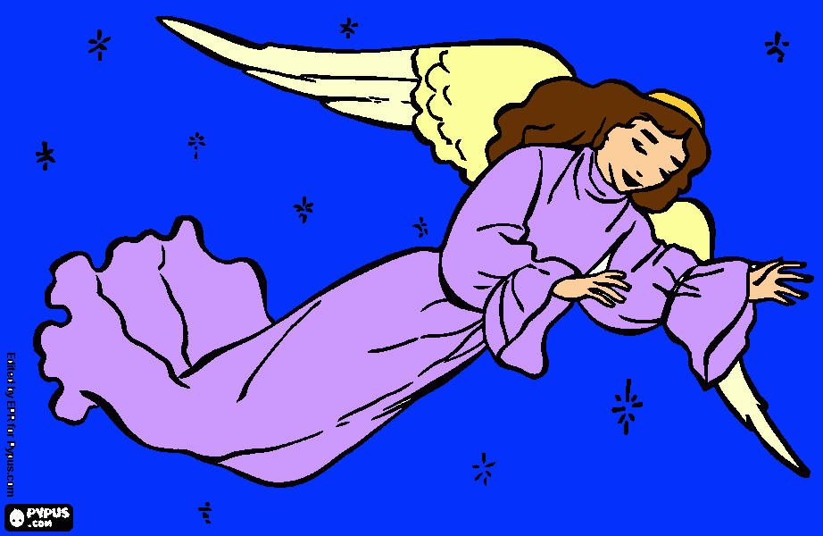 angel bonito para colorear