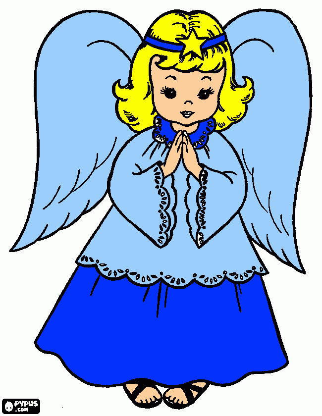 angel de la guarda para colorear