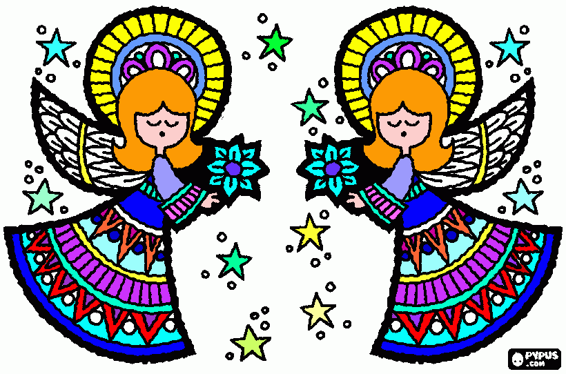 angeles para colorear