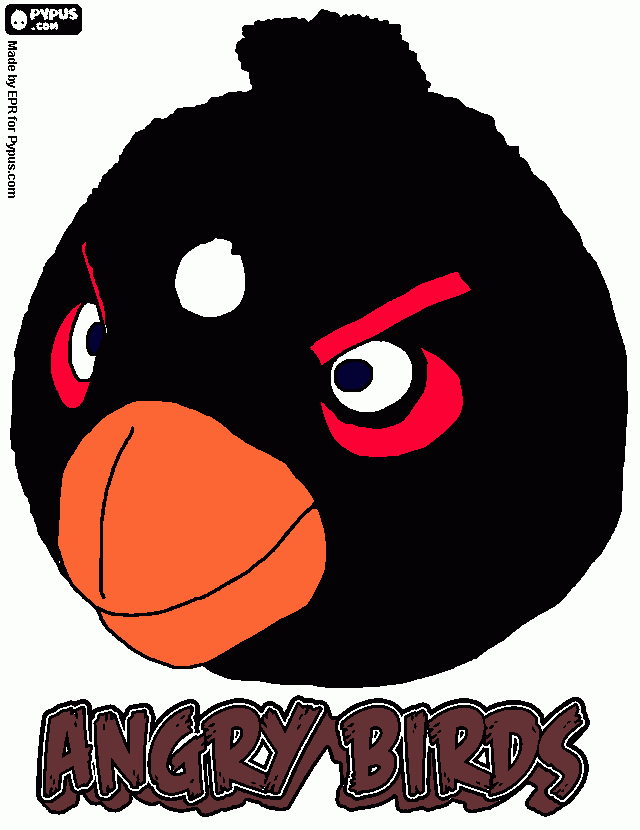 angry bird negro para colorear