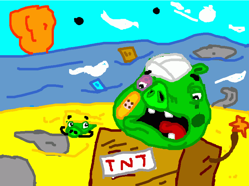 angry birds 2, los cerdos, un dibujo coloreado para colorear