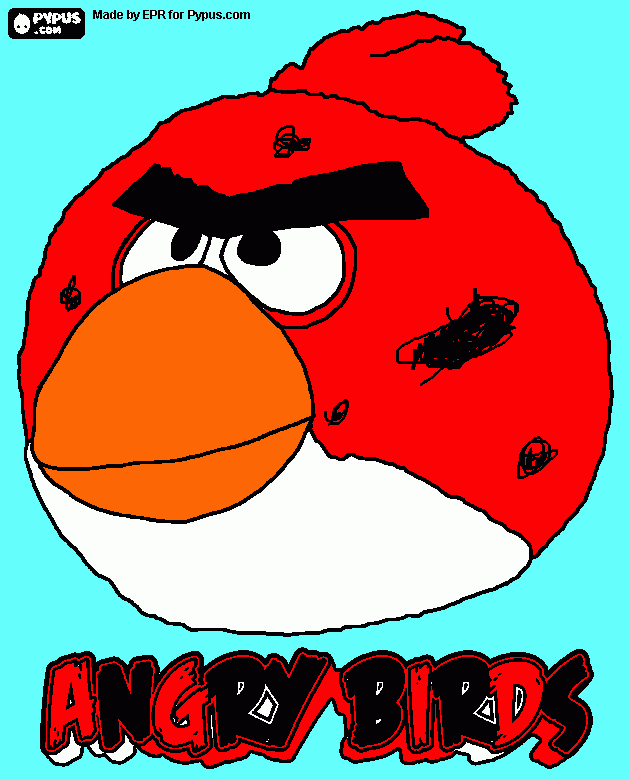 angry birds big red para colorear