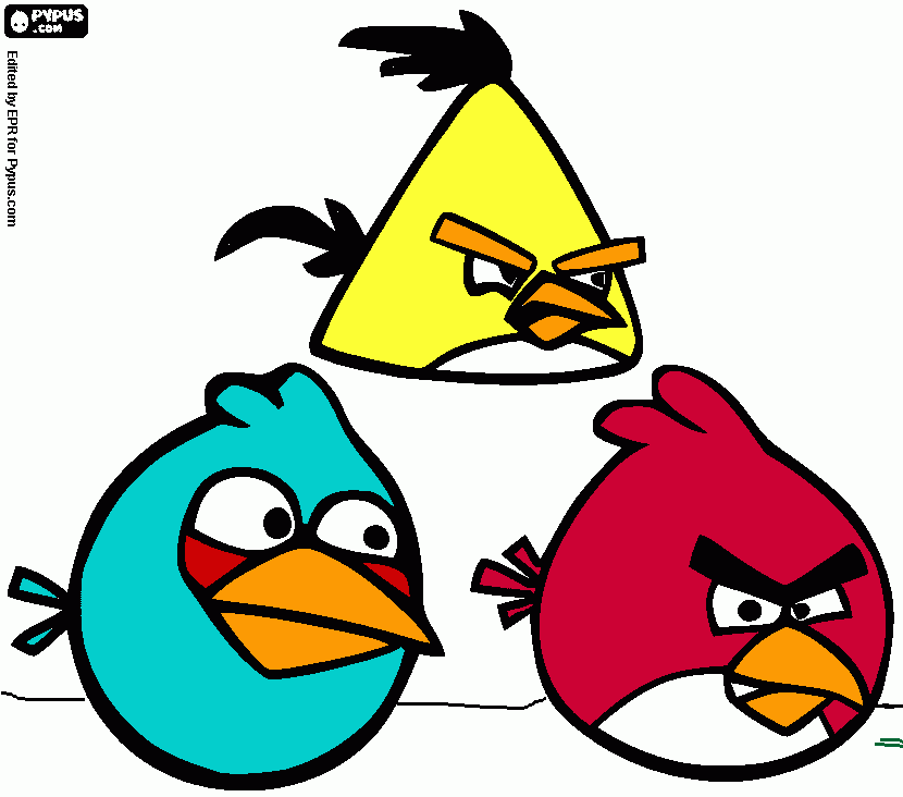 angry birds friends para colorear
