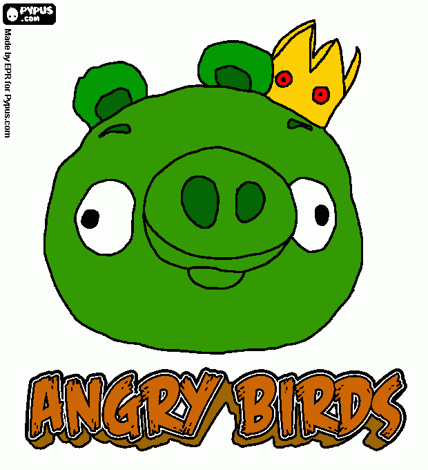 angry birds pig king para colorear