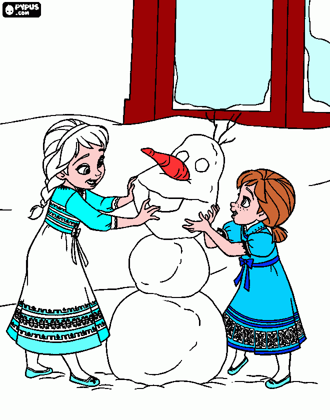 anna y elsa para colorear