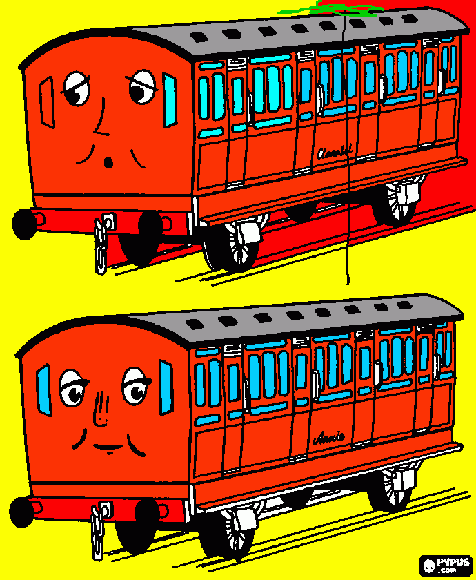 annie y clarabel para colorear