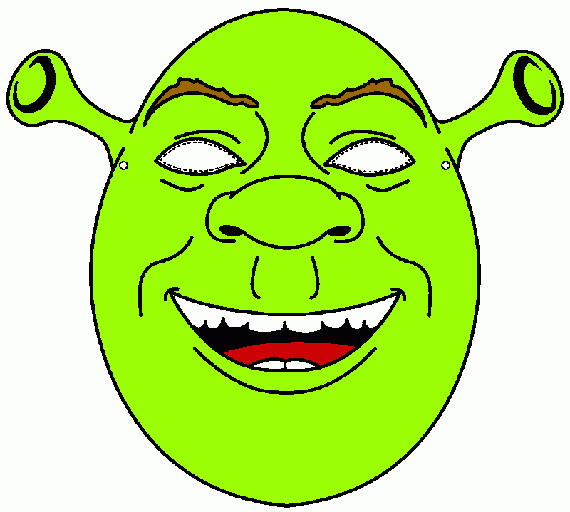 antifaz de shrek para colorear