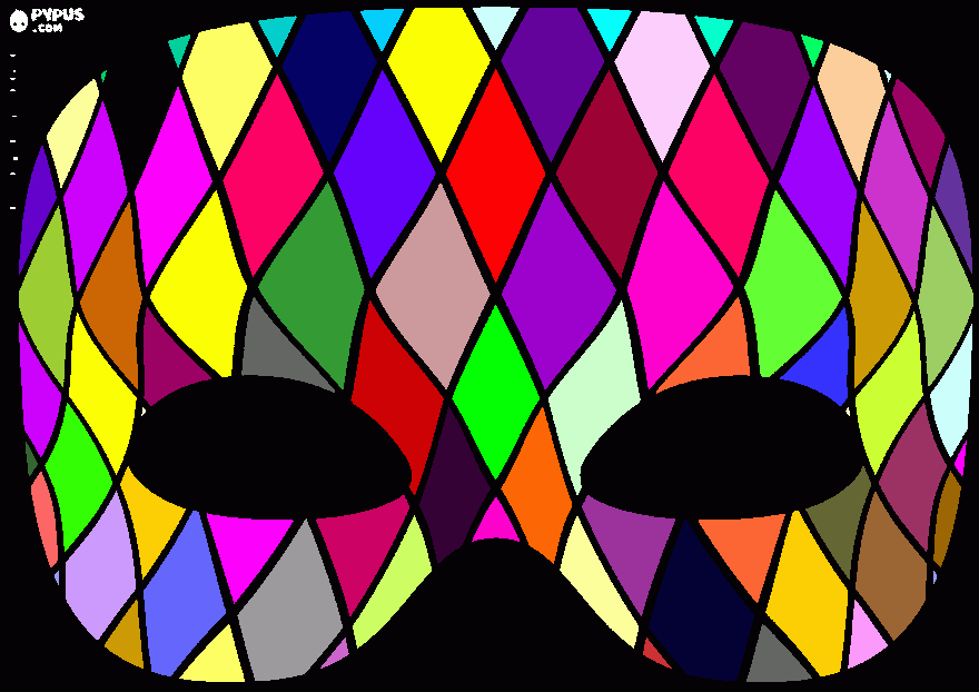 antifaz multicolor para colorear