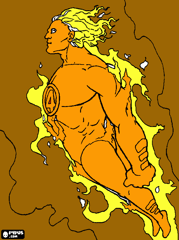Antorcha Humana para colorear