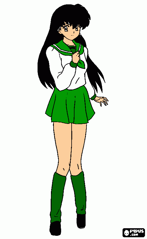 aome (inuyasha para colorear