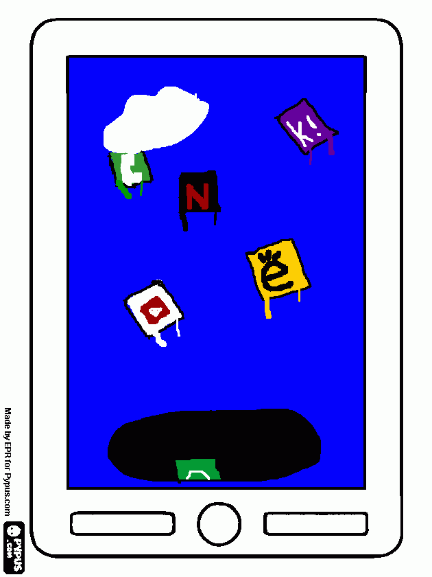 Aplicaciones callen de una nube hacia un hollo para colorear