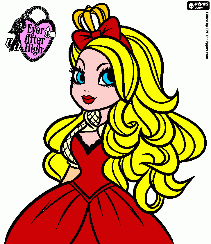 apple white de ever after high  para colorear