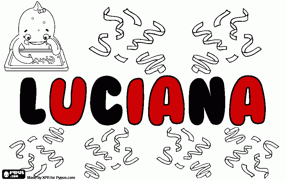Aprendiendo tu nombre Luciana para colorear