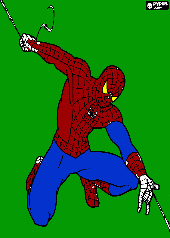 araña columiandose para colorear
