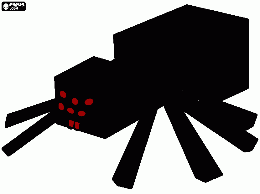 araña de minecraft para colorear