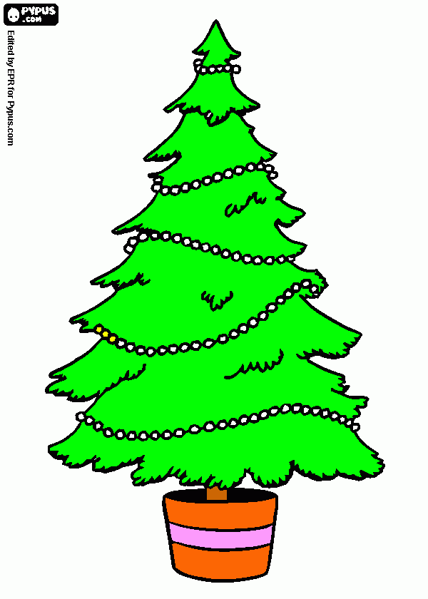 arbol adornado para las fiestas navideñ para colorear