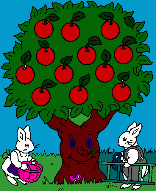 arbol de manzana para colorear