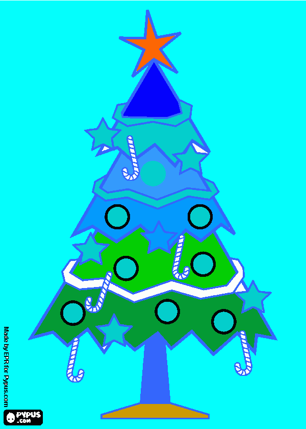Arbol  de navidad coloreado para colorear