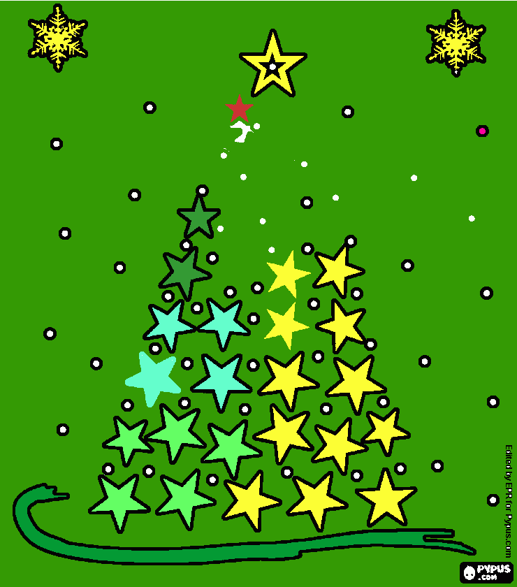 arbol estrellas para colorear