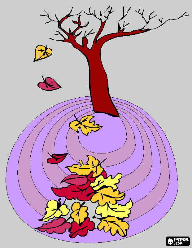 arbol otoño para colorear
