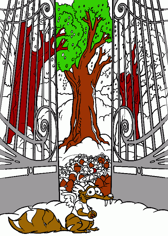 Ardilla-Era de hielo para colorear