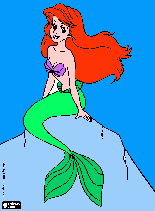ariel en la super ficie para colorear