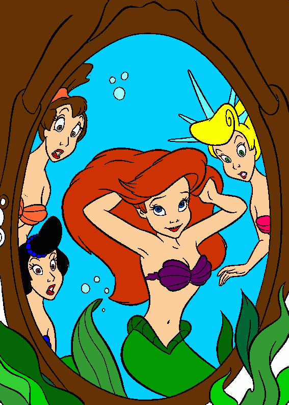 ariel espejo para colorear